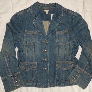 Apt. 9 Blue Denim Jean Jacket with Button Details